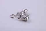 Manx Cat Charm, Traditional Charm, Made from Solid 925 Grade Sterling Silver, Complete with Attachment Link