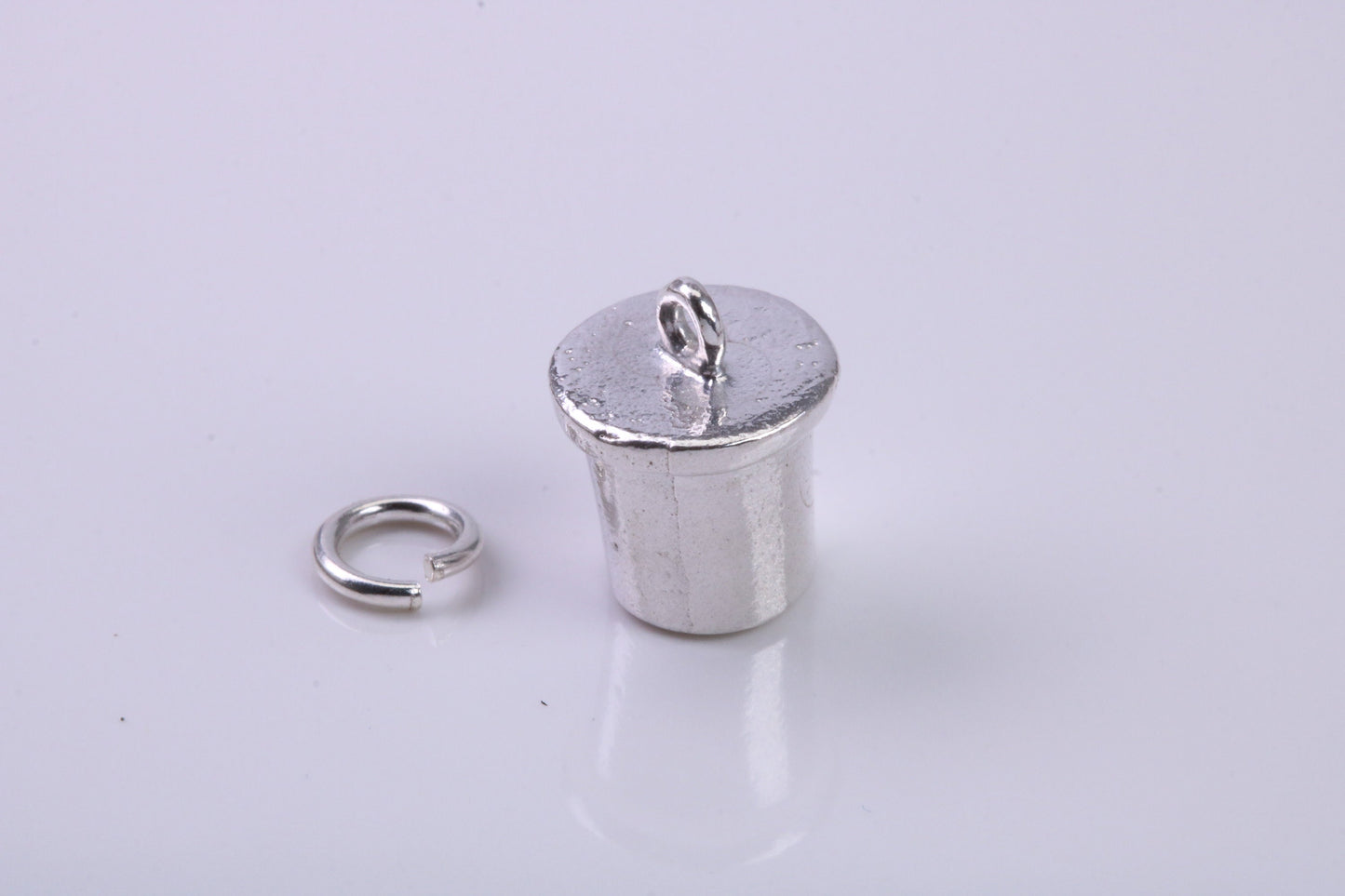 Ice Bucket Charm, Traditional Charm, Made from Solid 925 Grade Sterling Silver, Complete with Attachment Link