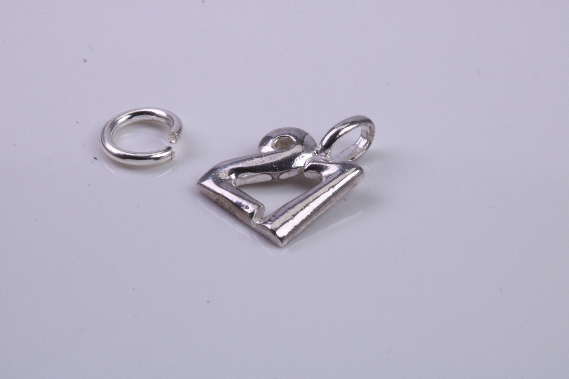 21st Birthday Charm, Traditional Charm, Made from Solid 925 Grade Sterling Silver, Complete with Attachment Link