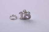 18th Birthday Charm, Traditional Charm, Made from Solid 925 Grade Sterling Silver, Complete with Attachment Link