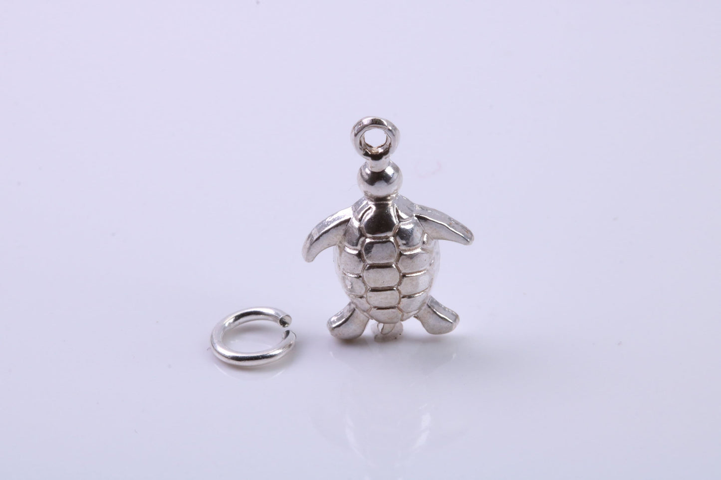 Turtle Charm, Traditional Charm, Made from Solid 925 Grade Sterling Silver, Complete with Attachment Link