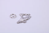 Wolf Charm, Traditional Charm, Made from Solid 925 Grade Sterling Silver, Complete with Attachment Link