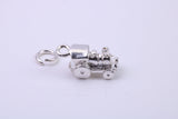 Train Charm, Traditional Charm, Made from Solid 925 Grade Sterling Silver, Complete with Attachment Link