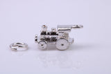 Train Charm, Traditional Charm, Made from Solid 925 Grade Sterling Silver, Complete with Attachment Link