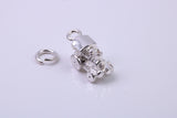 Train Charm, Traditional Charm, Made from Solid 925 Grade Sterling Silver, Complete with Attachment Link