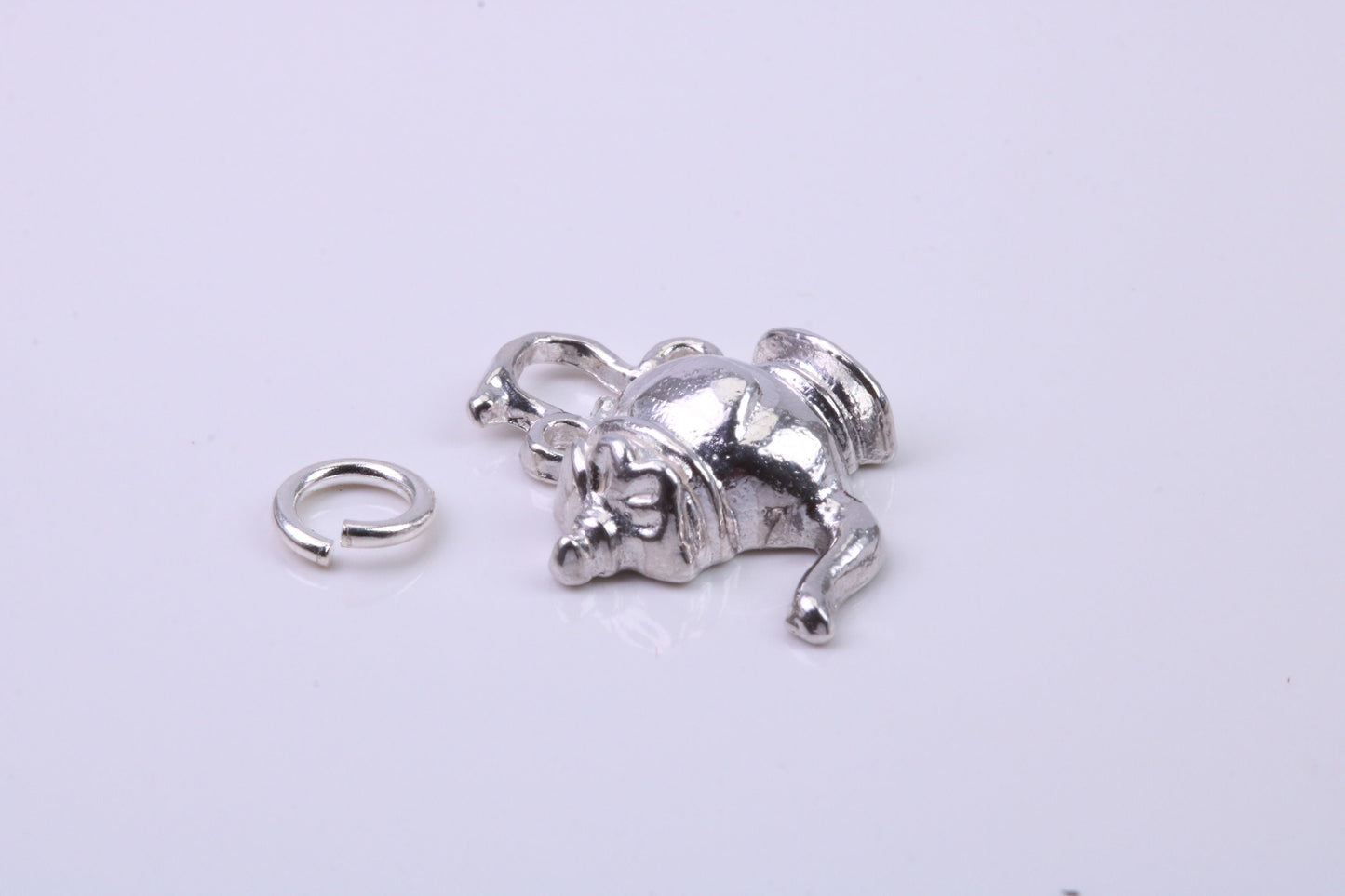 Tea Pot Charm, Traditional Charm, Made from Solid 925 Grade Sterling Silver, Complete with Attachment Link