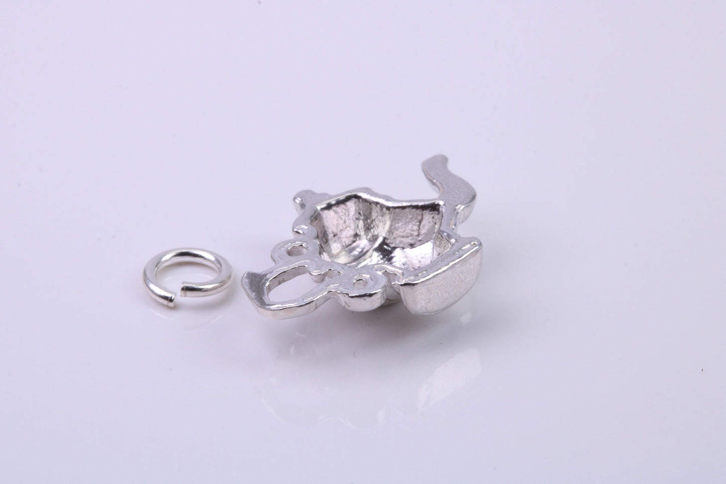 Tea Pot Charm, Traditional Charm, Made from Solid 925 Grade Sterling Silver, Complete with Attachment Link