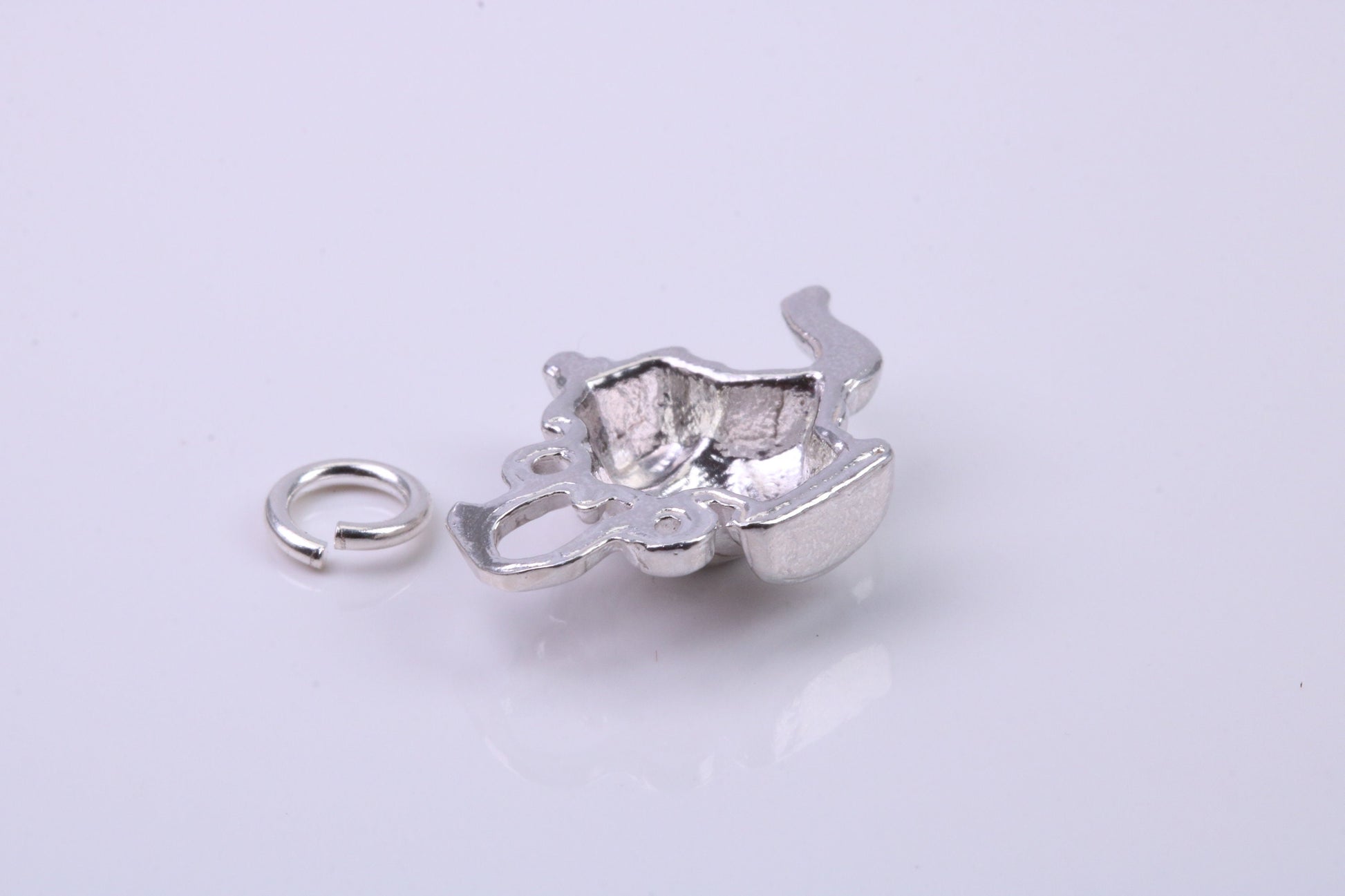 Tea Pot Charm, Traditional Charm, Made from Solid 925 Grade Sterling Silver, Complete with Attachment Link