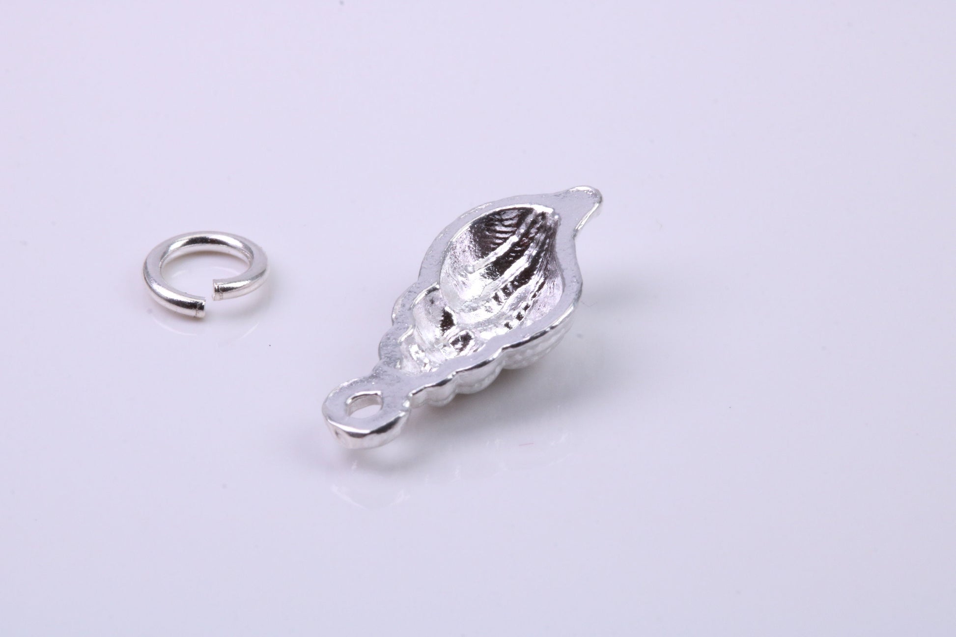 Sea Shell Charm, Traditional Charm, Made from Solid 925 Grade Sterling Silver, Complete with Attachment Link
