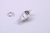 Sea Shell Charm, Traditional Charm, Made from Solid 925 Grade Sterling Silver, Complete with Attachment Link