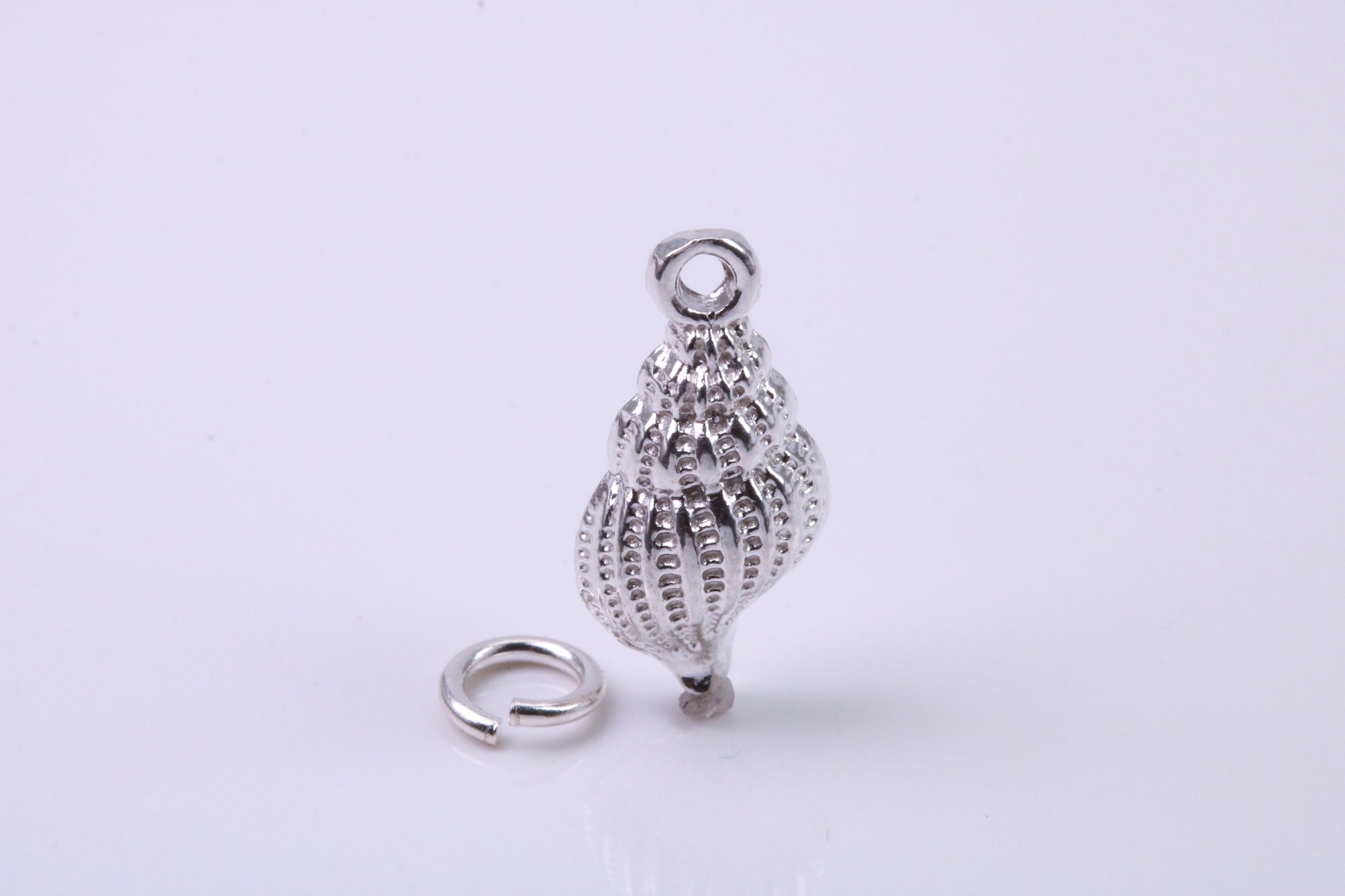 Sea Shell Charm, Traditional Charm, Made from Solid 925 Grade Sterling Silver, Complete with Attachment Link