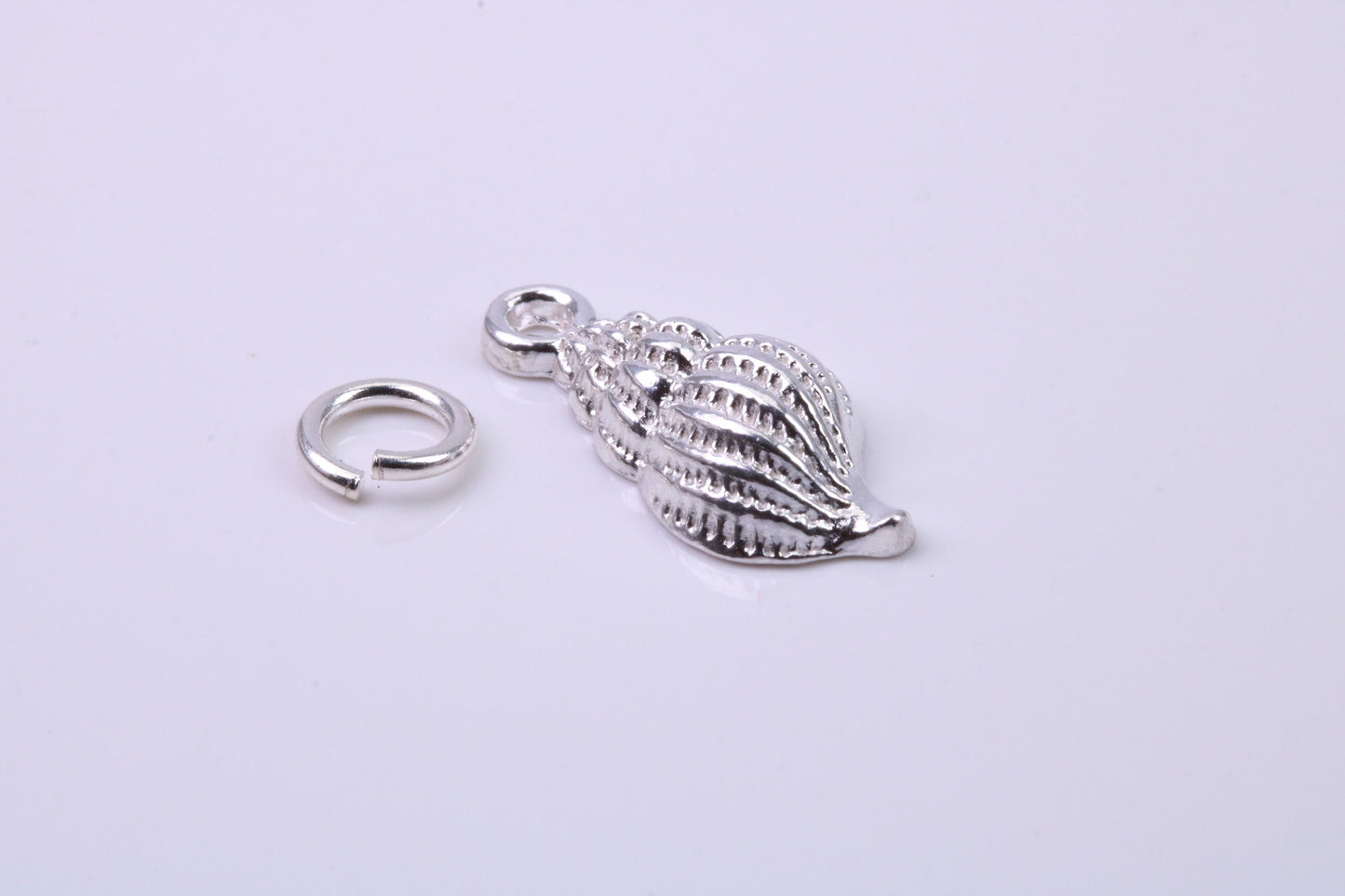 Sea Shell Charm, Traditional Charm, Made from Solid 925 Grade Sterling Silver, Complete with Attachment Link