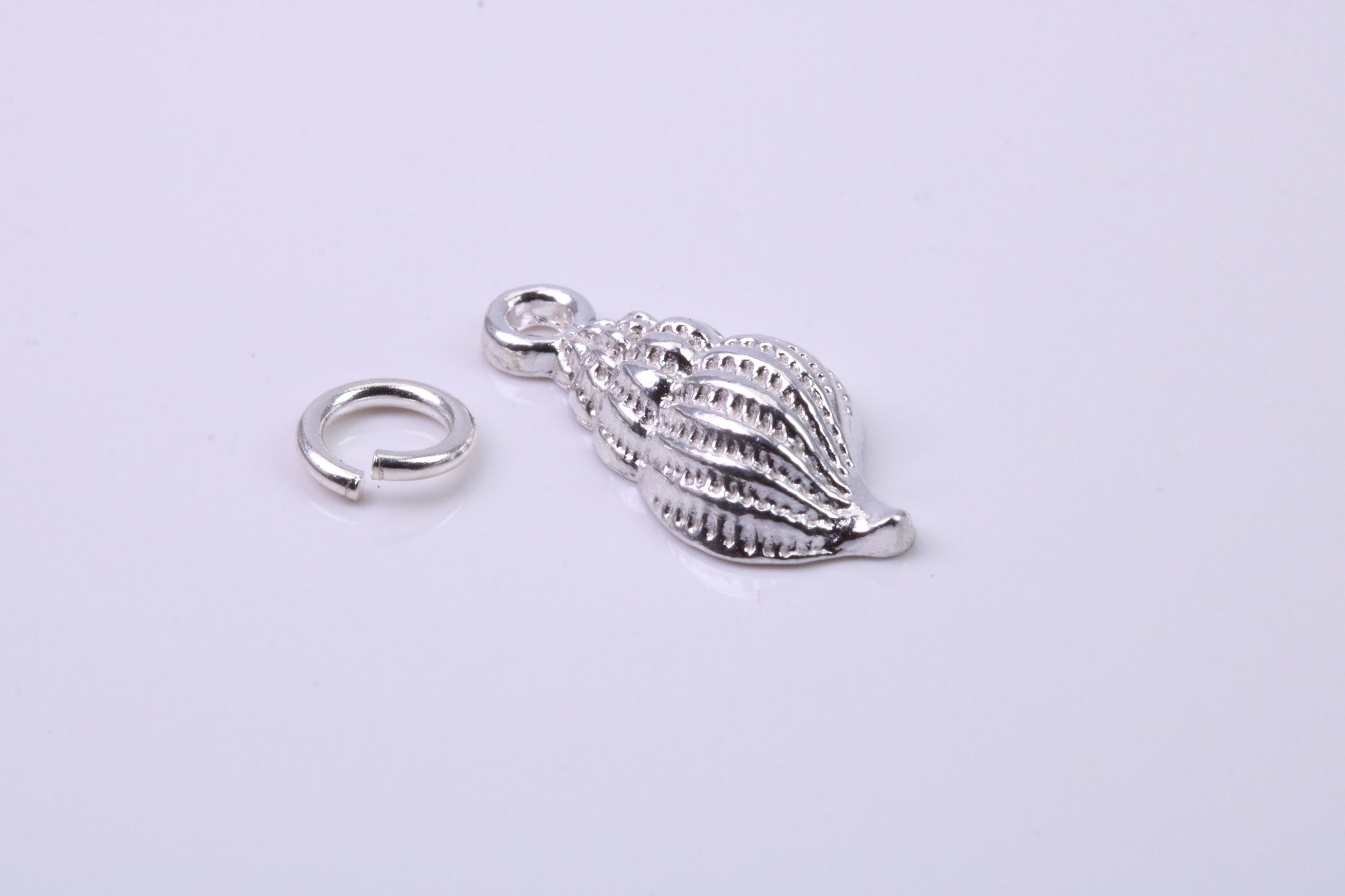 Sea Shell Charm, Traditional Charm, Made from Solid 925 Grade Sterling Silver, Complete with Attachment Link