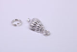Sea Shell Charm, Traditional Charm, Made from Solid 925 Grade Sterling Silver, Complete with Attachment Link