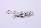 Jester Charm, Traditional Charm, Made from Solid 925 Grade Sterling Silver, Complete with Attachment Link