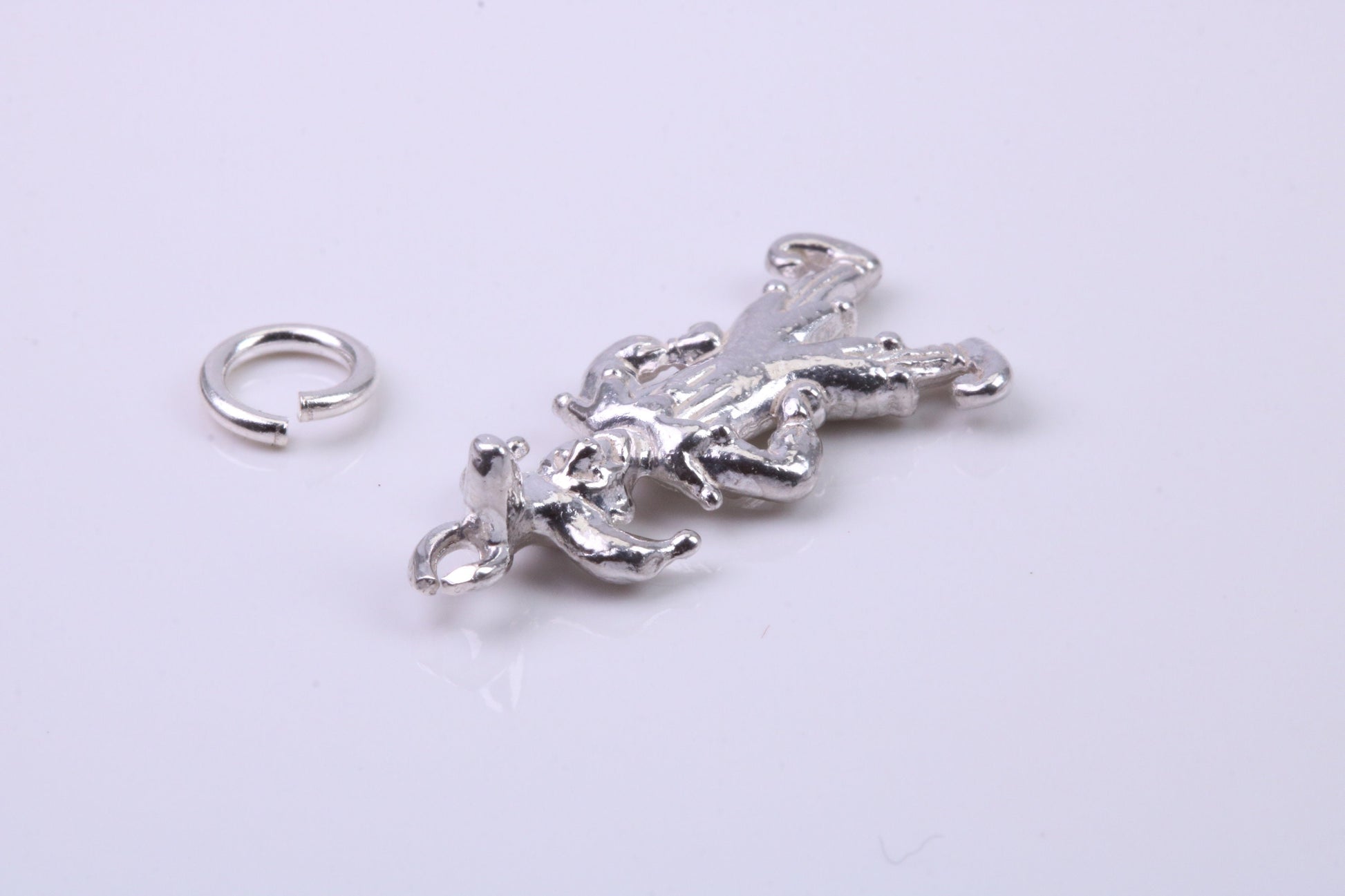 Jester Charm, Traditional Charm, Made from Solid 925 Grade Sterling Silver, Complete with Attachment Link