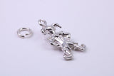 Jester Charm, Traditional Charm, Made from Solid 925 Grade Sterling Silver, Complete with Attachment Link
