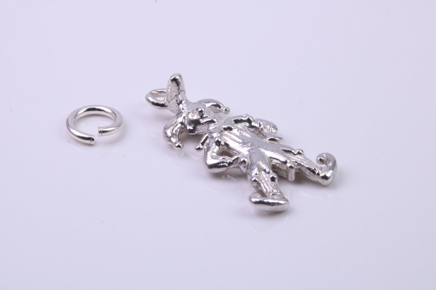 Jester Charm, Traditional Charm, Made from Solid 925 Grade Sterling Silver, Complete with Attachment Link