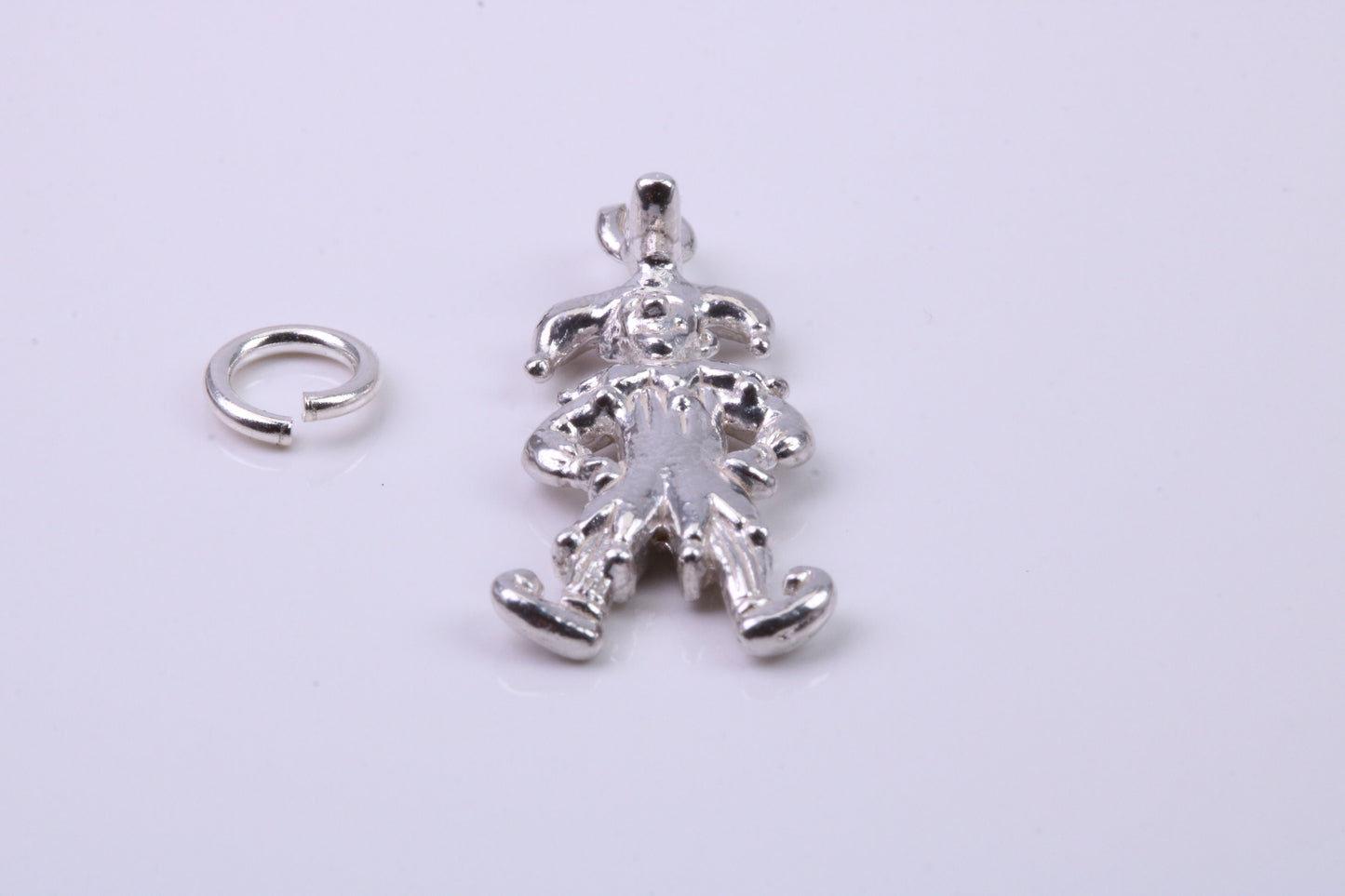 Jester Charm, Traditional Charm, Made from Solid 925 Grade Sterling Silver, Complete with Attachment Link