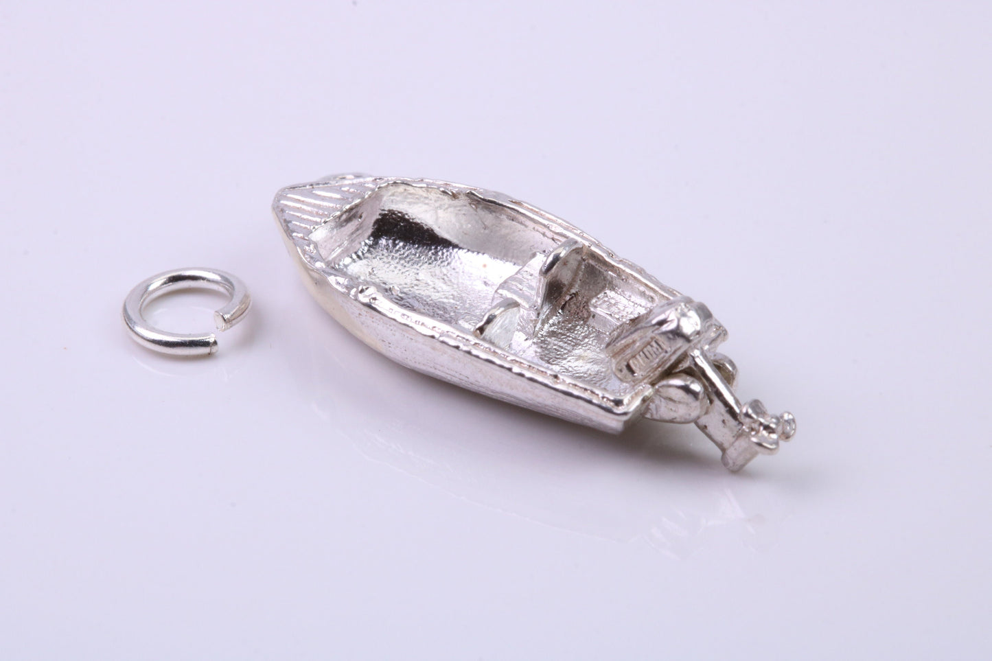 Speed Boat Charm, Traditional Charm, Made from Solid 925 Grade Sterling Silver, Complete with Attachment Link