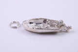 Speed Boat Charm, Traditional Charm, Made from Solid 925 Grade Sterling Silver, Complete with Attachment Link