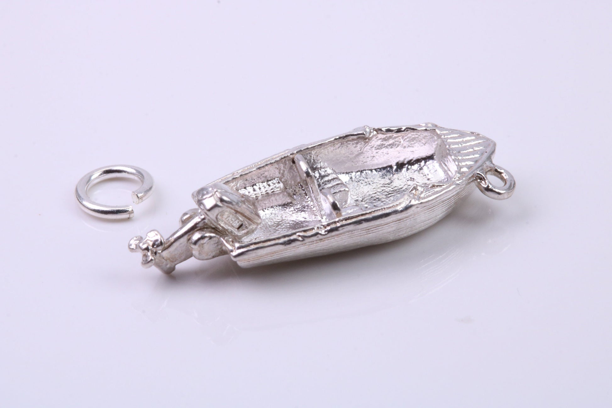Speed Boat Charm, Traditional Charm, Made from Solid 925 Grade Sterling Silver, Complete with Attachment Link