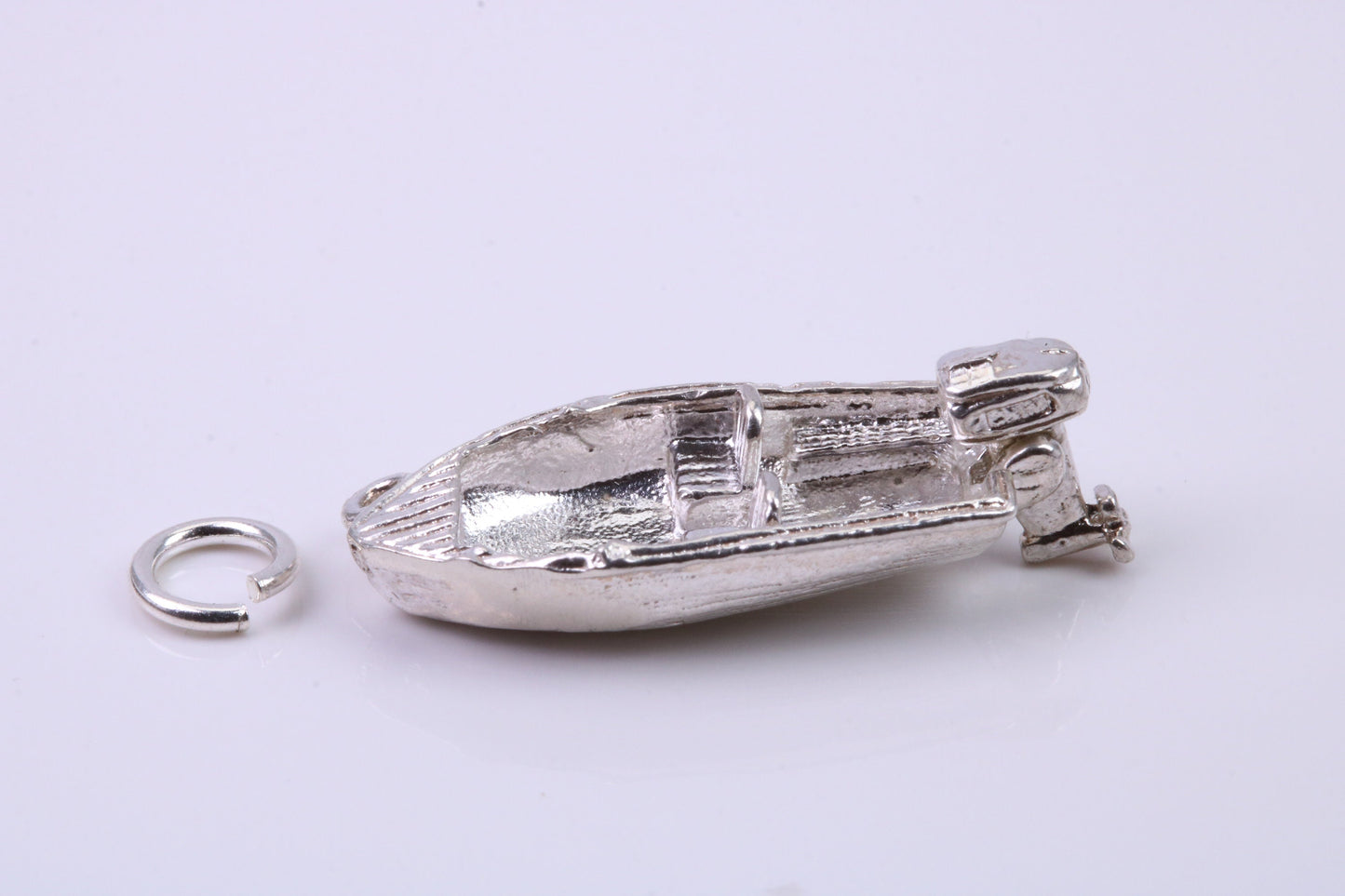 Speed Boat Charm, Traditional Charm, Made from Solid 925 Grade Sterling Silver, Complete with Attachment Link