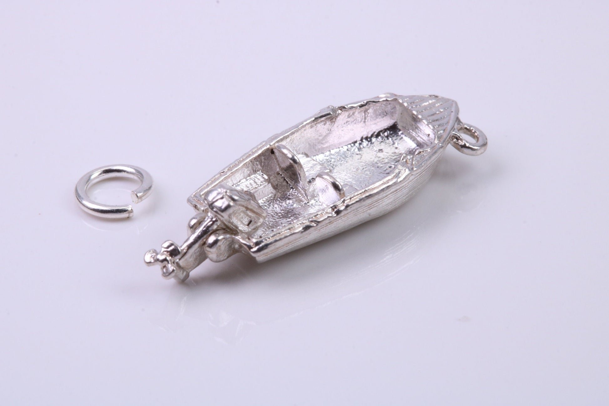 Speed Boat Charm, Traditional Charm, Made from Solid 925 Grade Sterling Silver, Complete with Attachment Link