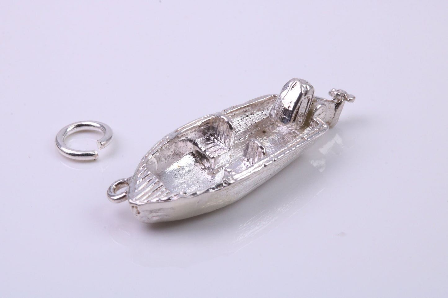 Speed Boat Charm, Traditional Charm, Made from Solid 925 Grade Sterling Silver, Complete with Attachment Link