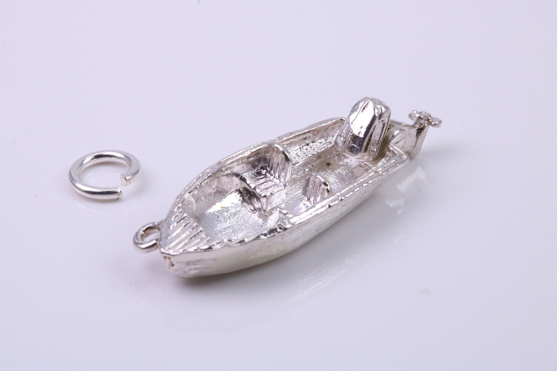Speed Boat Charm, Traditional Charm, Made from Solid 925 Grade Sterling Silver, Complete with Attachment Link