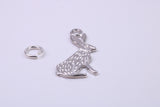 Hare Charm, Traditional Charm, Made from Solid 925 Grade Sterling Silver, Complete with Attachment Link