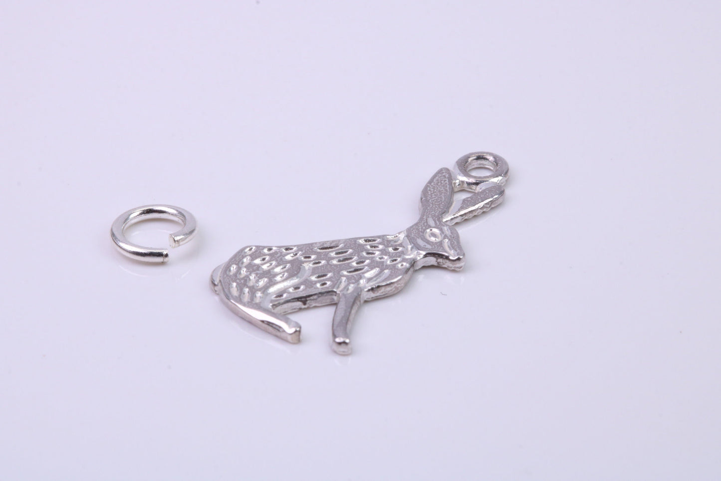 Hare Charm, Traditional Charm, Made from Solid 925 Grade Sterling Silver, Complete with Attachment Link