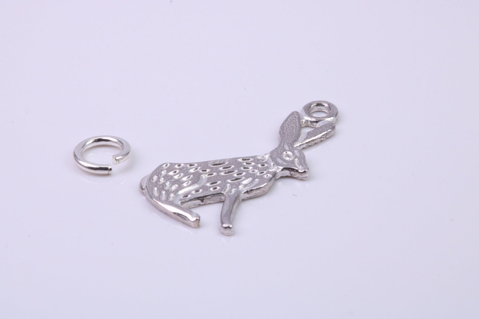 Hare Charm, Traditional Charm, Made from Solid 925 Grade Sterling Silver, Complete with Attachment Link