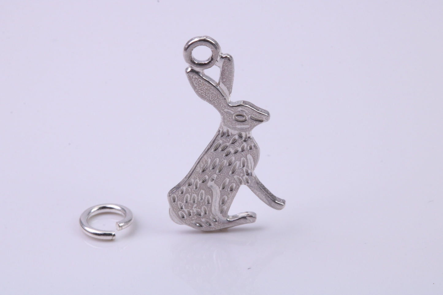 Hare Charm, Traditional Charm, Made from Solid 925 Grade Sterling Silver, Complete with Attachment Link