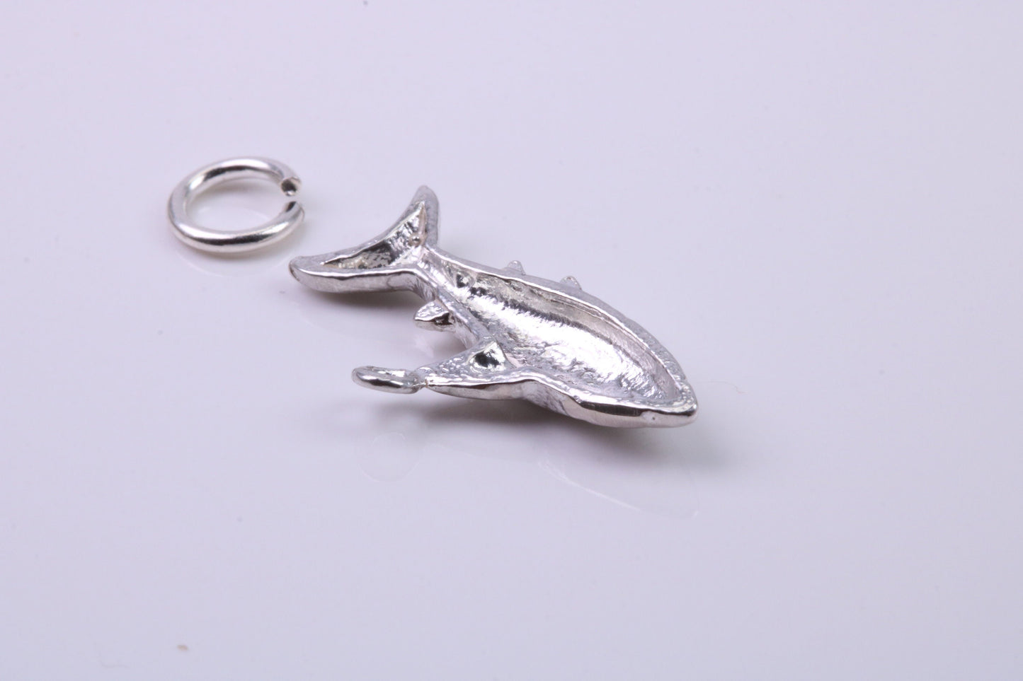 Shark Charm, Traditional Charm, Made from Solid 925 Grade Sterling Silver, Complete with Attachment Link