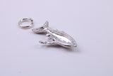 Shark Charm, Traditional Charm, Made from Solid 925 Grade Sterling Silver, Complete with Attachment Link