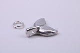 Whale Tail Charm, Traditional Charm, Made from Solid 925 Grade Sterling Silver, Complete with Attachment Link