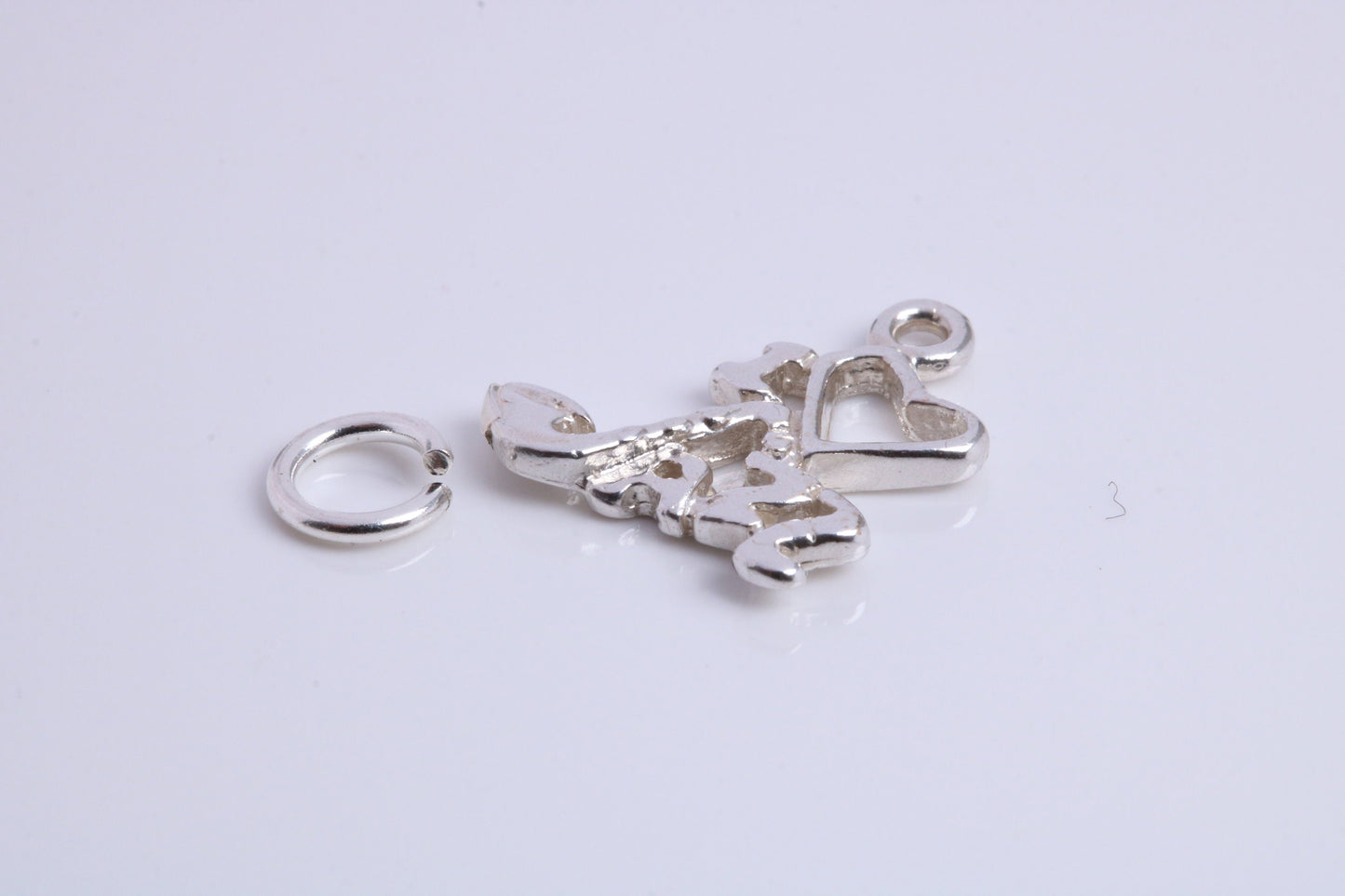 Love Jazz Charm, Traditional Charm, Made from Solid 925 Grade Sterling Silver, Complete with Attachment Link