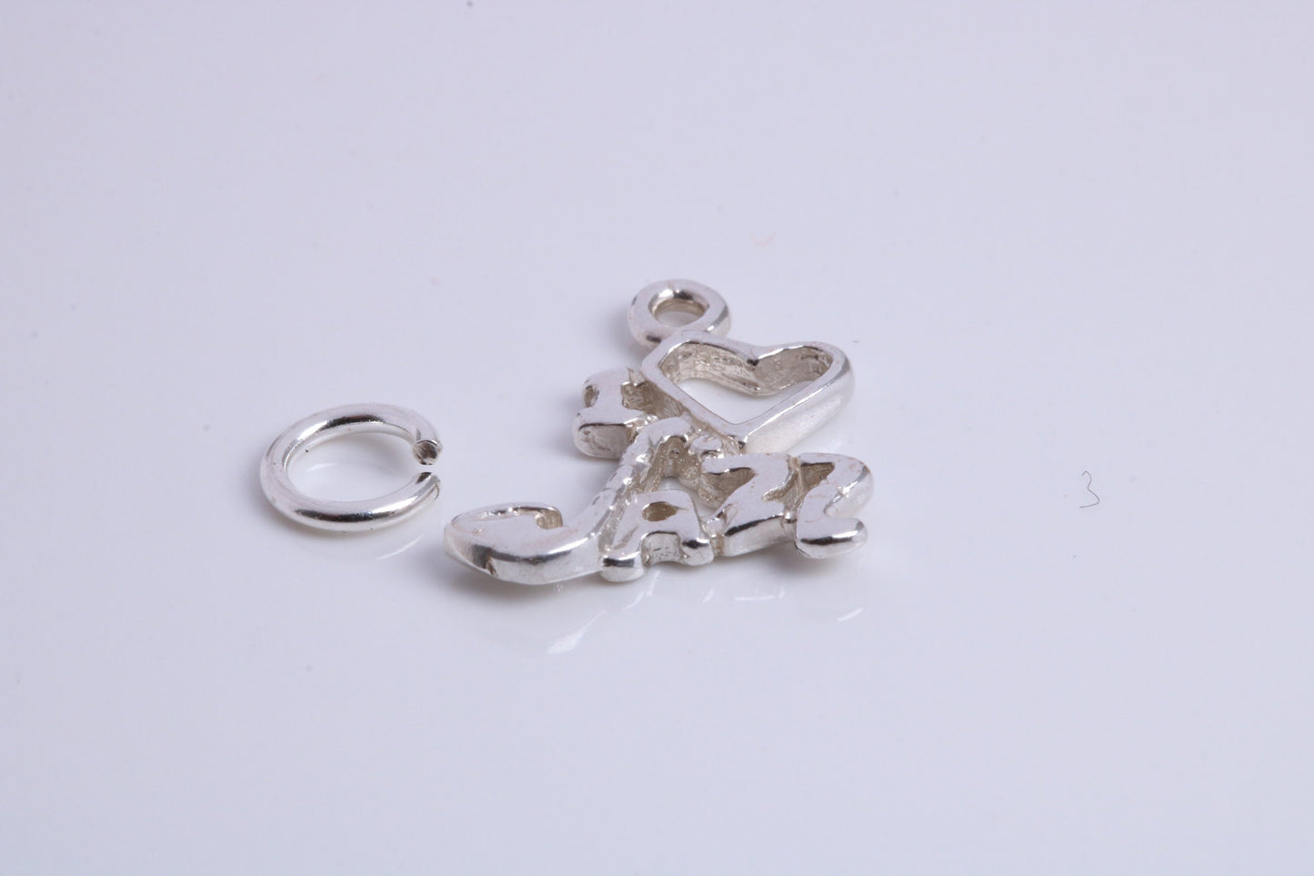 Love Jazz Charm, Traditional Charm, Made from Solid 925 Grade Sterling Silver, Complete with Attachment Link