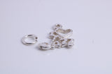 Love Jazz Charm, Traditional Charm, Made from Solid 925 Grade Sterling Silver, Complete with Attachment Link