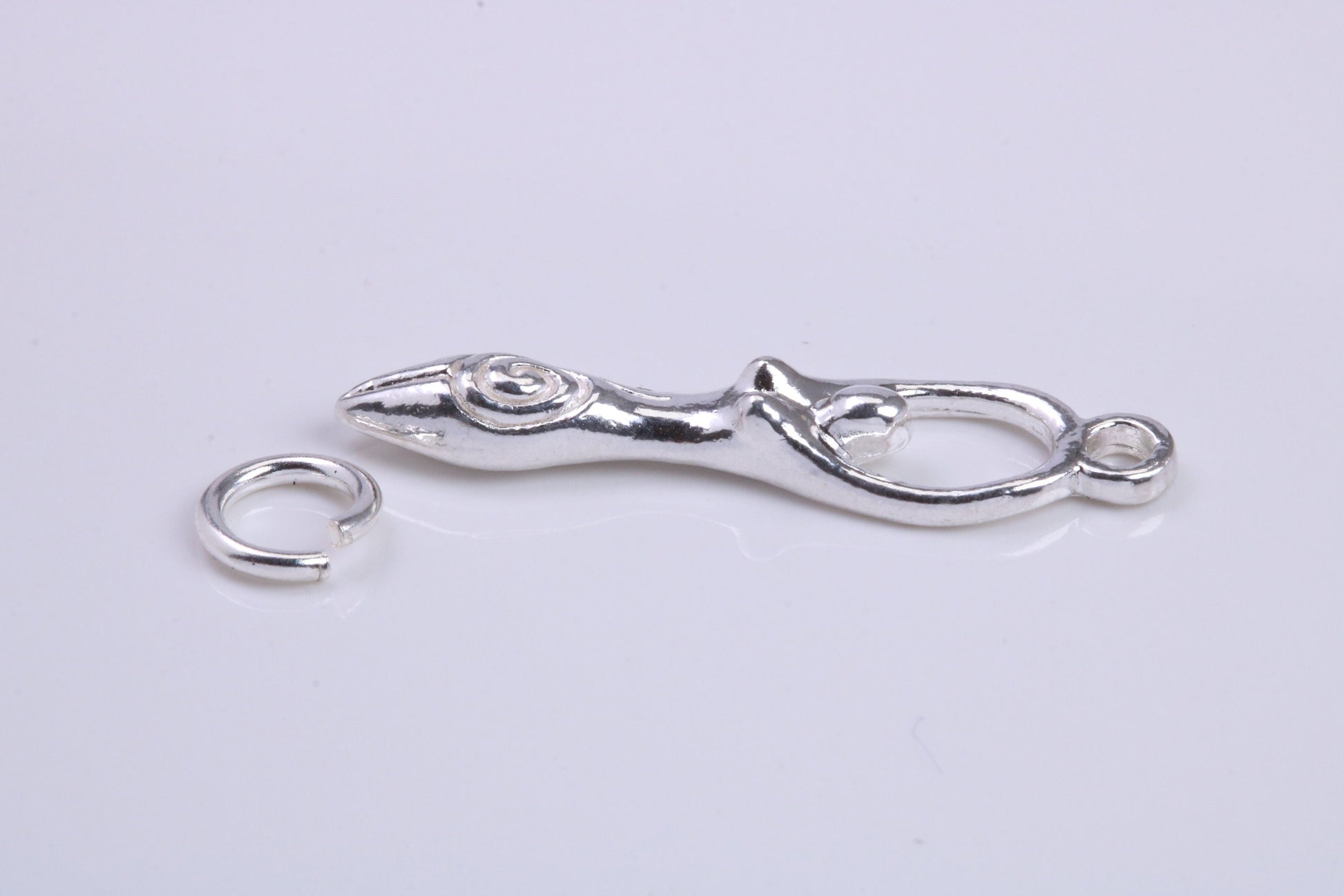 Spiral Goddess Charm, Traditional Charm, Made from Solid 925 Grade Sterling Silver, Complete with Attachment Link