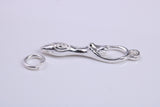 Spiral Goddess Charm, Traditional Charm, Made from Solid 925 Grade Sterling Silver, Complete with Attachment Link