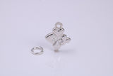 Playing Cards Symbols Charm, Traditional Charm, Made from Solid 925 Grade Sterling Silver, Complete with Attachment Link