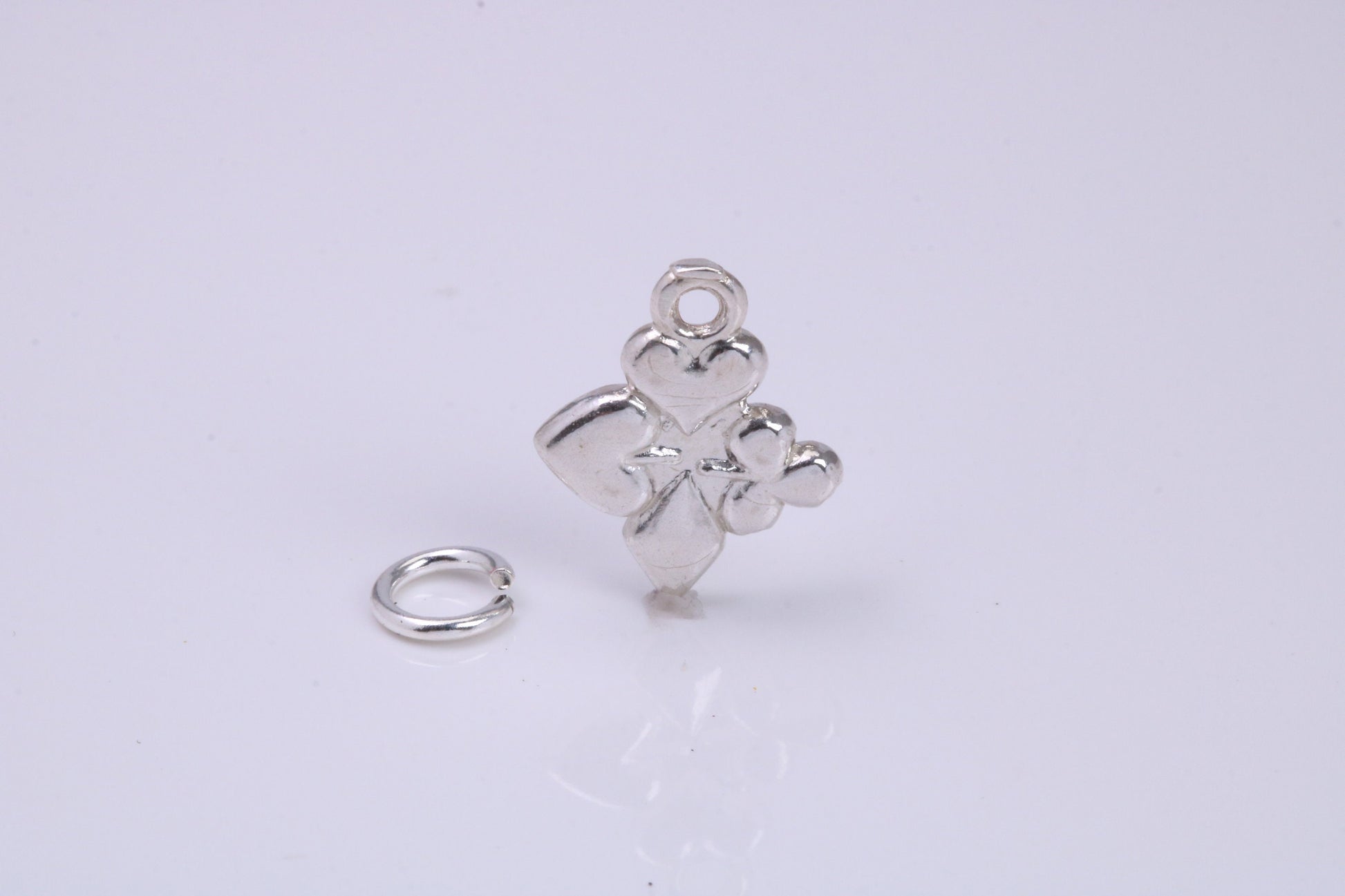 Playing Cards Symbols Charm, Traditional Charm, Made from Solid 925 Grade Sterling Silver, Complete with Attachment Link