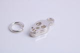 Skull Charm, Traditional Charm, Made from Solid 925 Grade Sterling Silver, Complete with Attachment Link