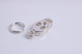Skull Charm, Traditional Charm, Made from Solid 925 Grade Sterling Silver, Complete with Attachment Link