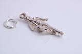 Girl Jogging Charm, Traditional Charm, Made from Solid 925 Grade Sterling Silver, Complete with Attachment Link