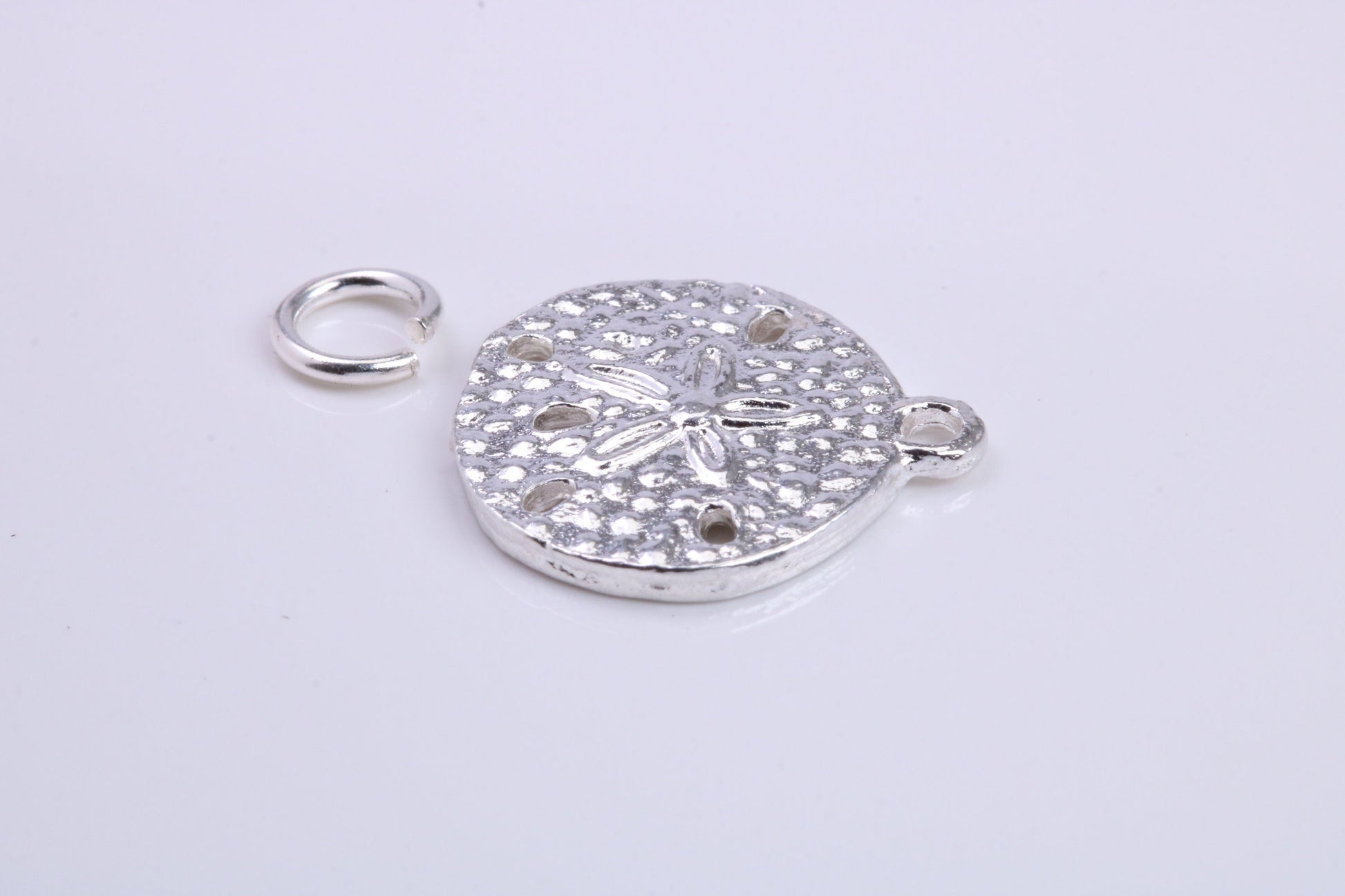 Star Fish Fossil Charm, Traditional Charm, Made from Solid 925 Grade Sterling Silver, Complete with Attachment Link