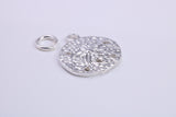 Star Fish Fossil Charm, Traditional Charm, Made from Solid 925 Grade Sterling Silver, Complete with Attachment Link