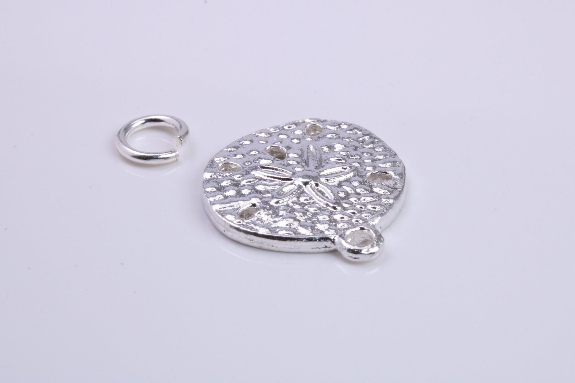 Star Fish Fossil Charm, Traditional Charm, Made from Solid 925 Grade Sterling Silver, Complete with Attachment Link